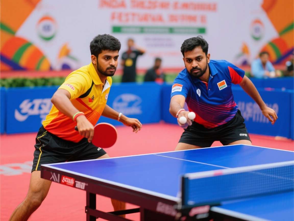 Indian Table Tennis Festival Basic Techniques Illustration of basic table tennis techniques in Indian Table Tennis Festival